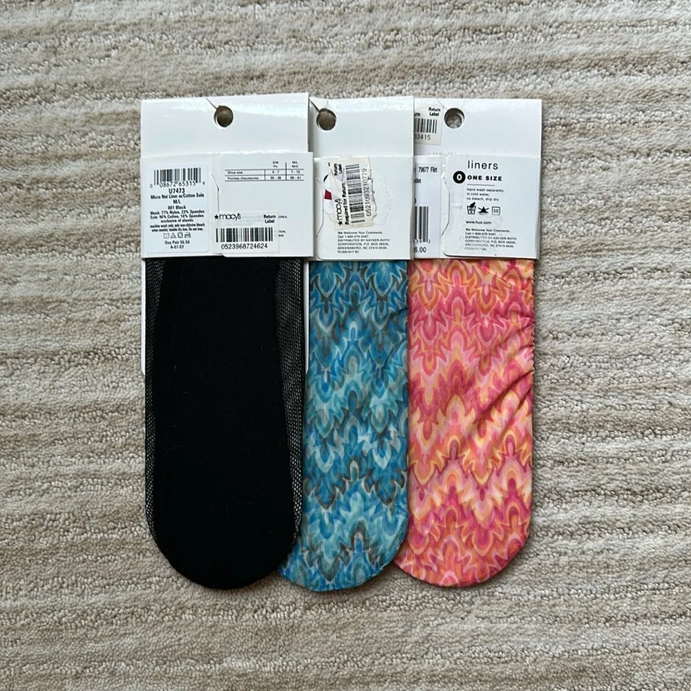 HUE No-Show Liner Socks Set of 3